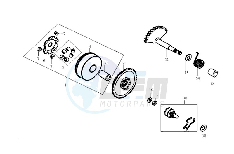 DRIVE PULLEY - GEARED SHAFT image