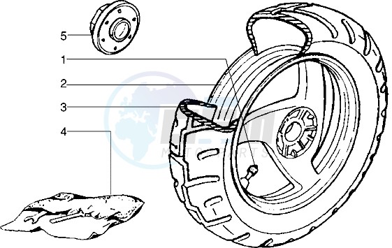 Rear wheel (Vehicle with rear drum brake) blueprint