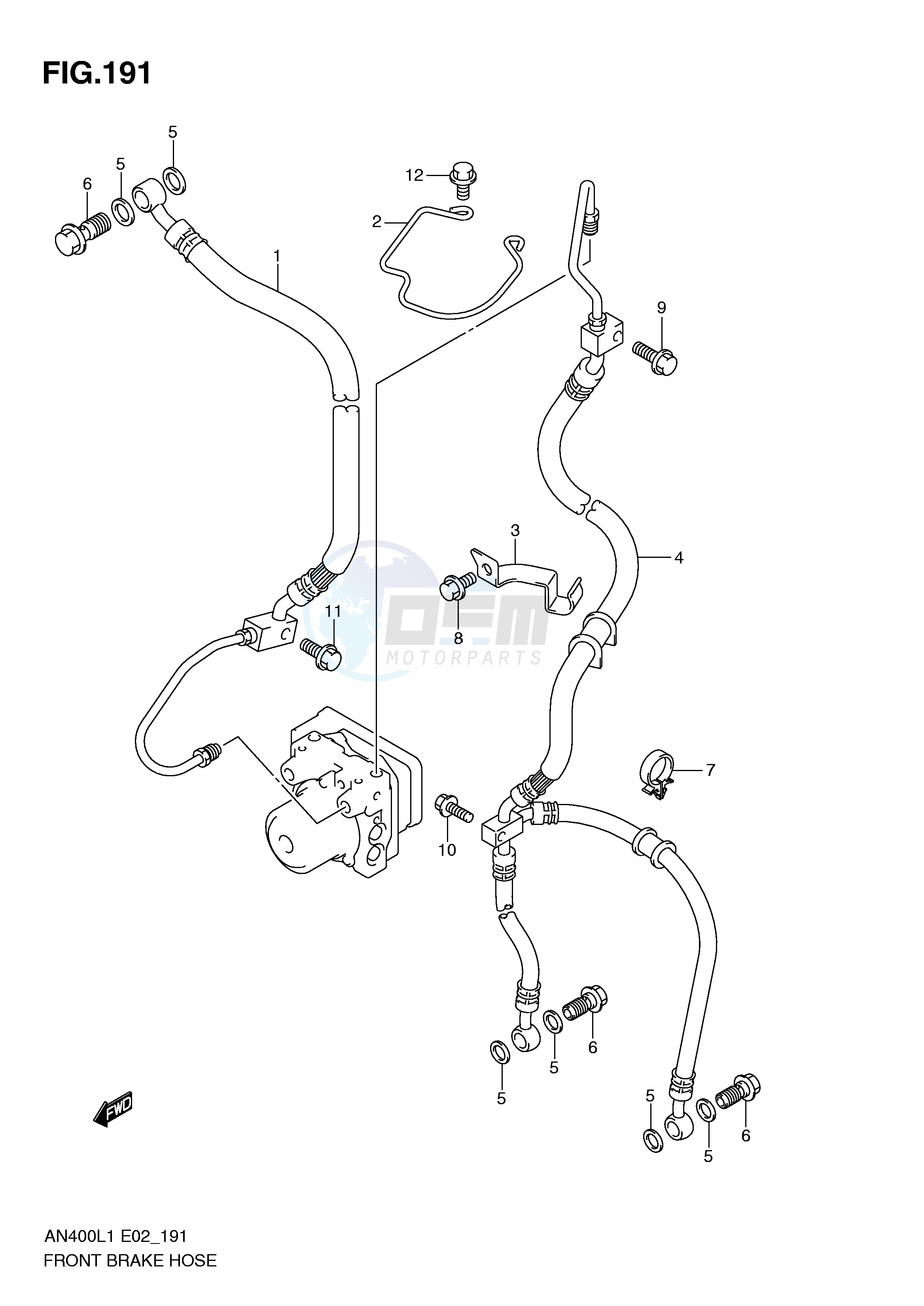 FRONT BRAKE HOSE (AN400ZAL1 E51) image