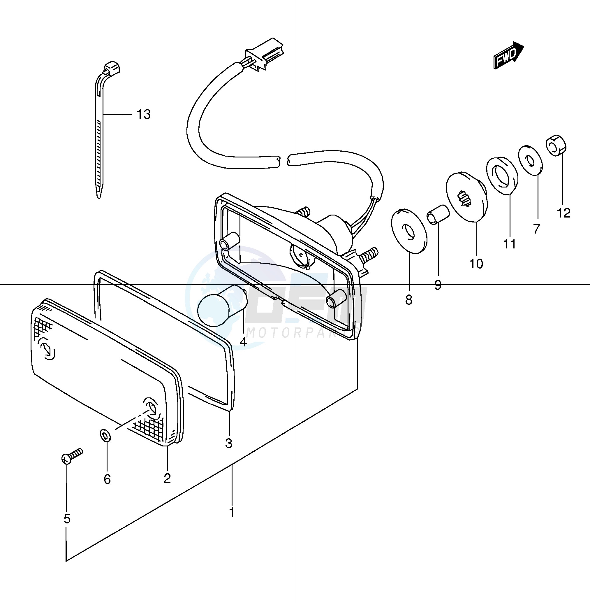 TAIL LAMP (MODEL V W X Y K1) blueprint