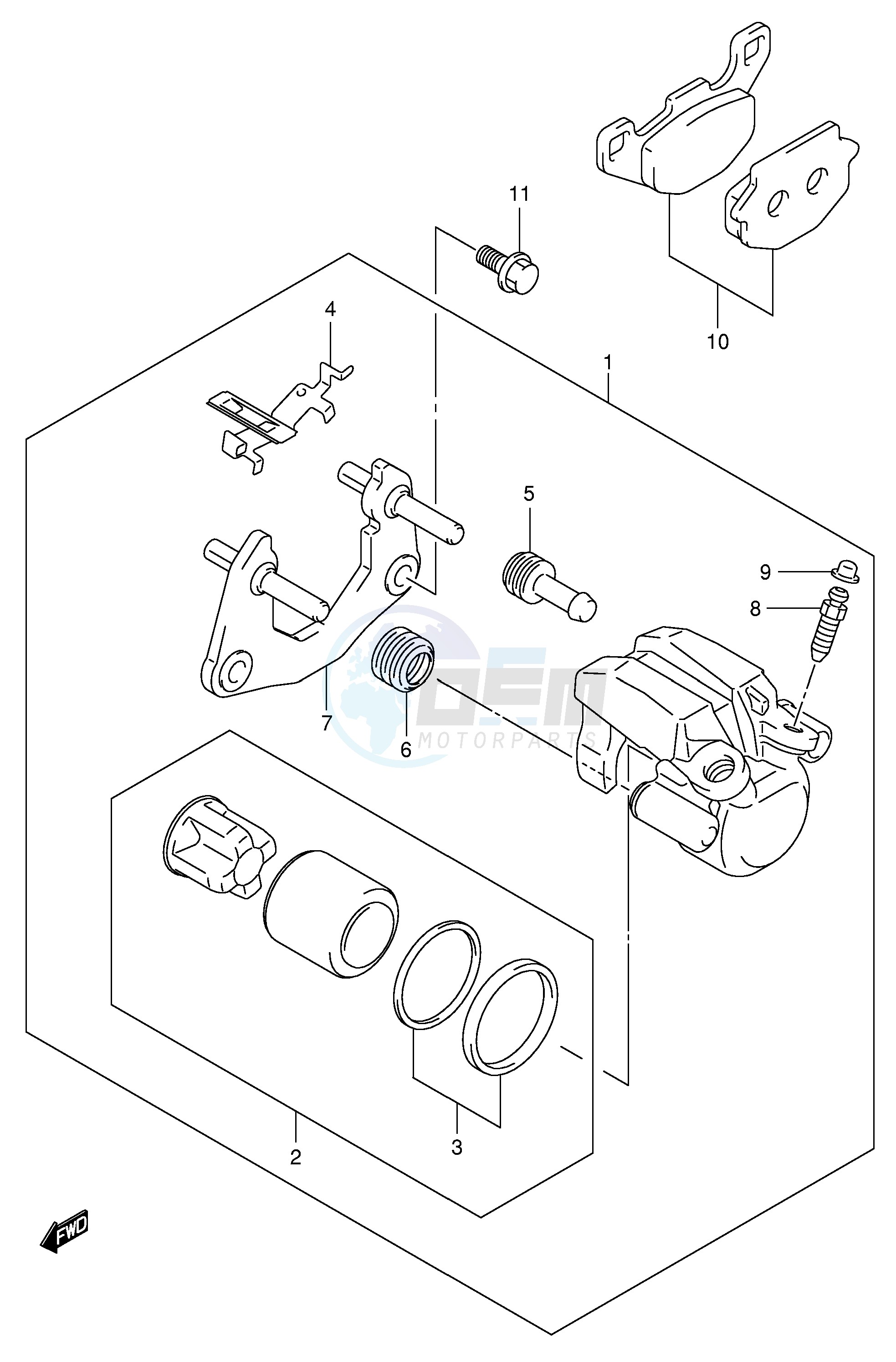 REAR CALIPER (MODEL K4) blueprint