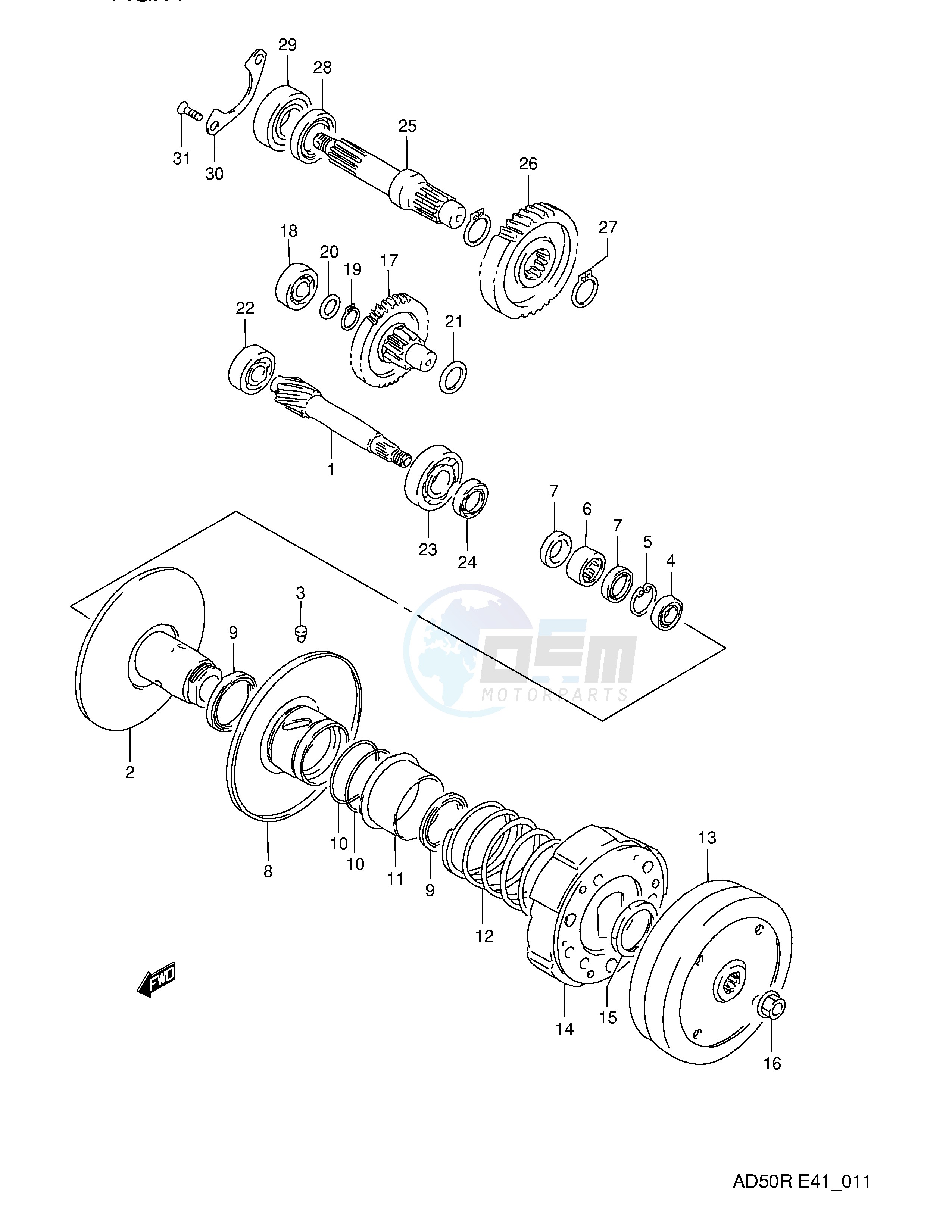 TRANSMISSION (2) (E6,E41:~E.NO.240954) image