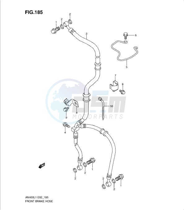 FRONT BRAKE HOSE (AN400L1 E19) image