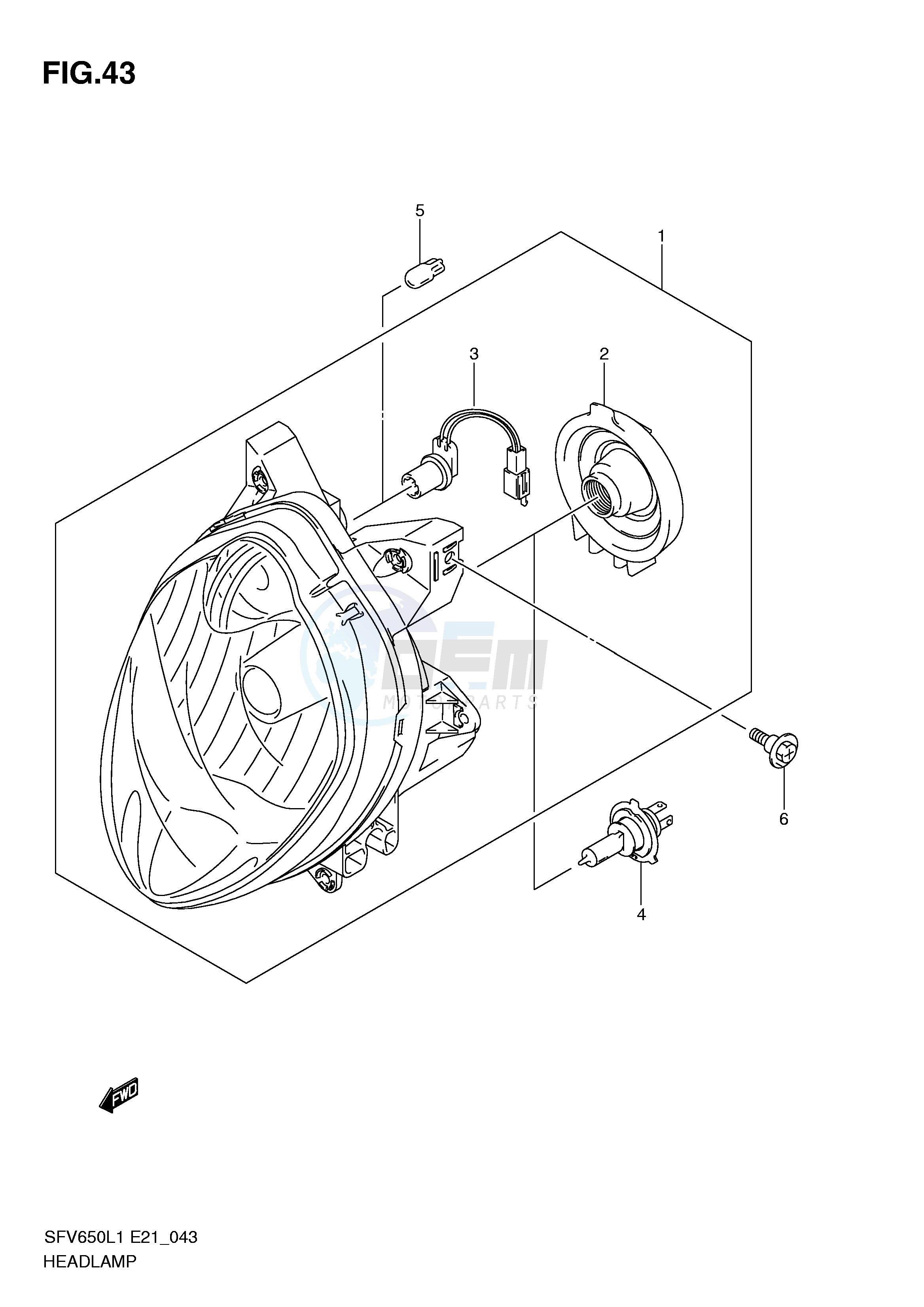 HEADLAMP (SFV650L1 E21) blueprint