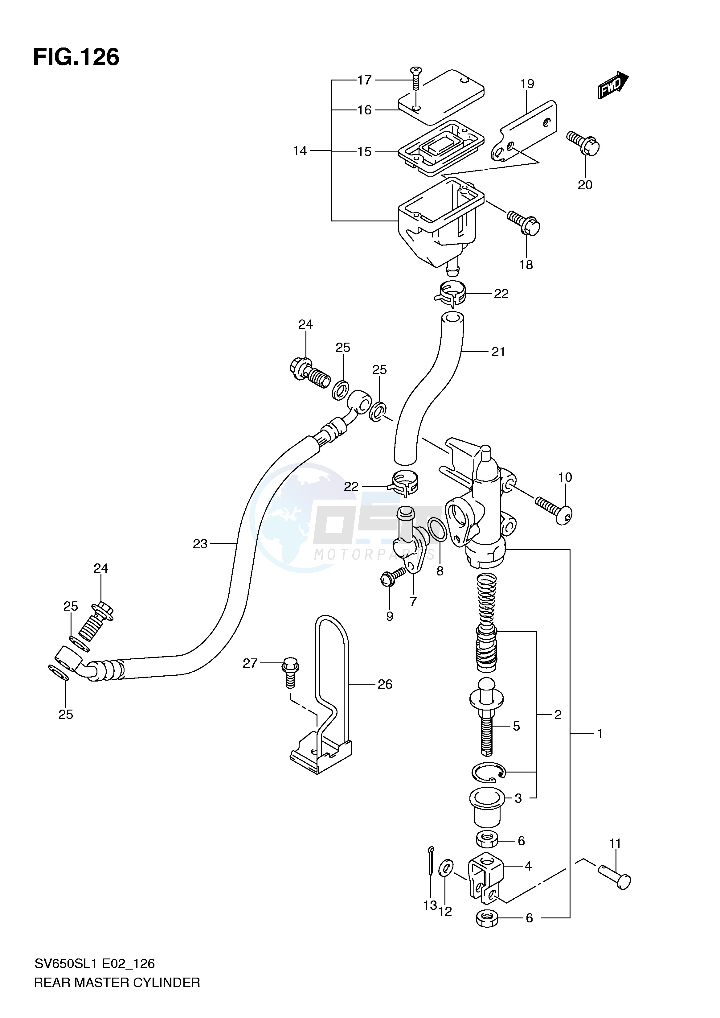 REAR MASTER CYLINDER (SV650SL1 E2) blueprint