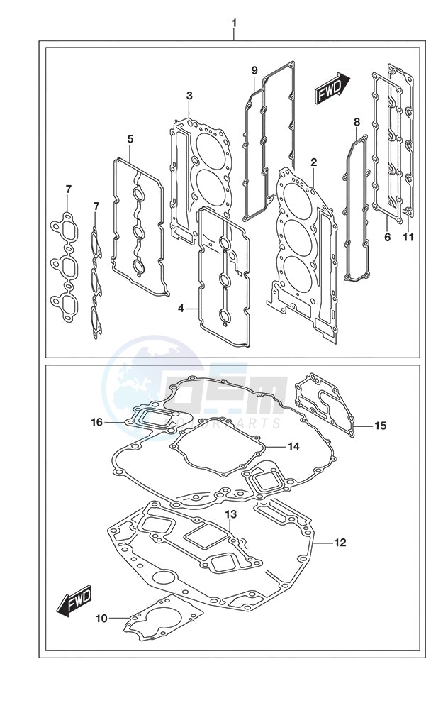 Gasket Set DF 250S blueprint