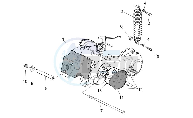 Engine - rear shock absorber blueprint