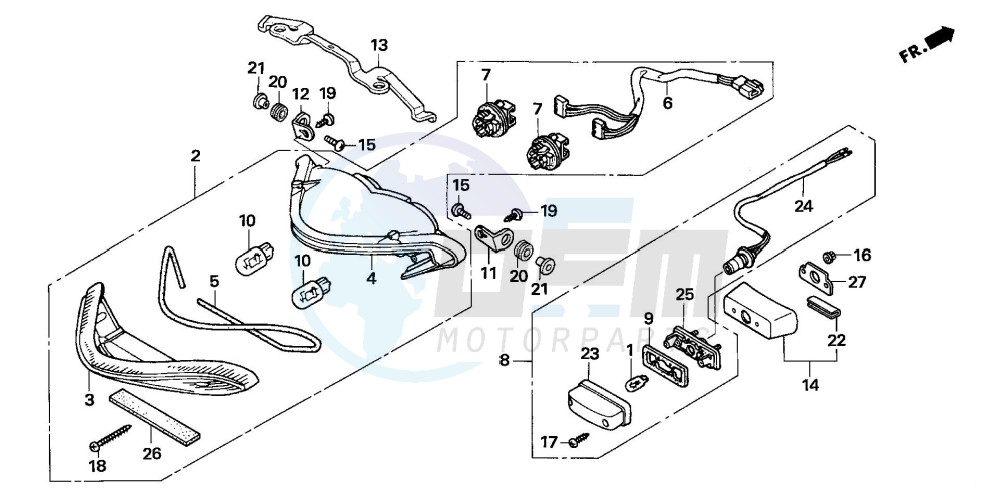 TAILLIGHT (CB600F3/4/5/6) blueprint