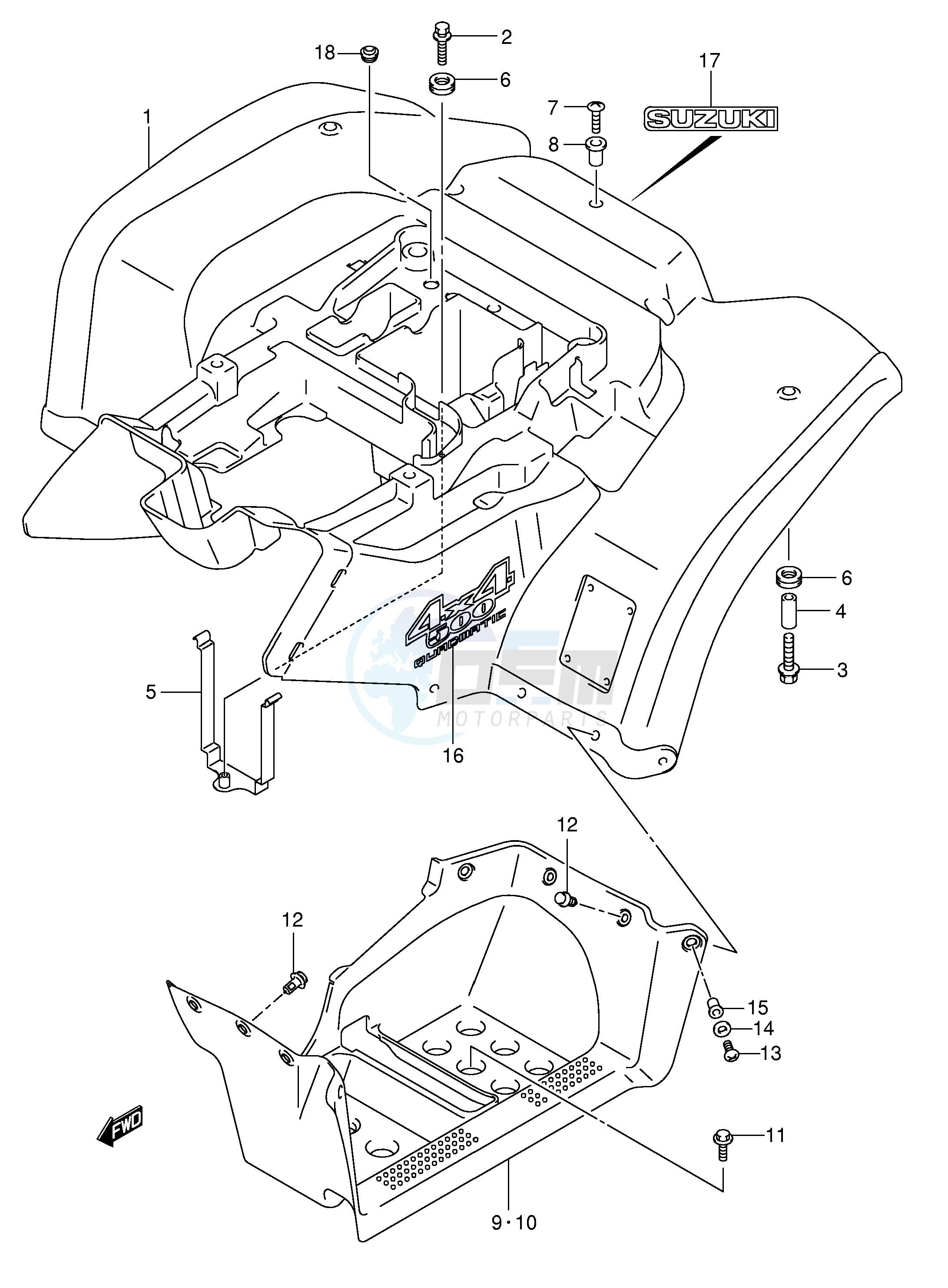 REAR FENDER (MODEL K5 K6 K7) blueprint
