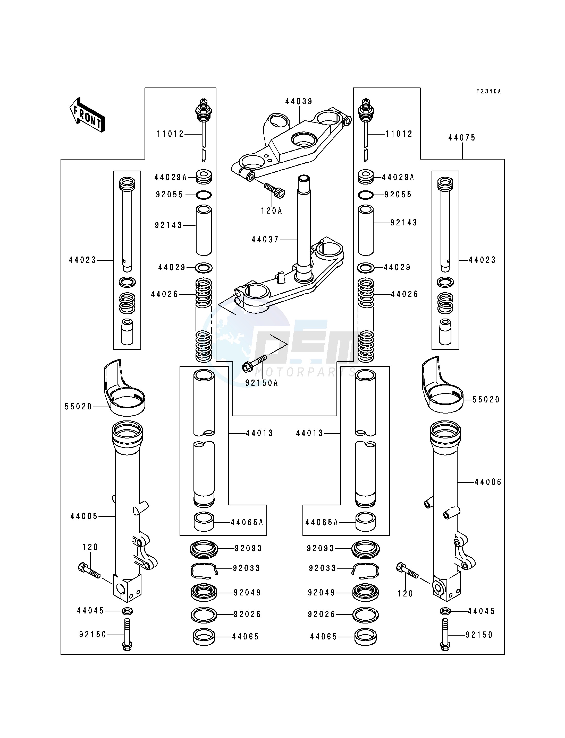 FRONT FORK-- ZX600-E6- - blueprint