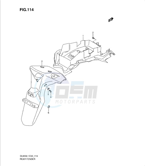 REAR FENDER (DL650AL1 E24) blueprint