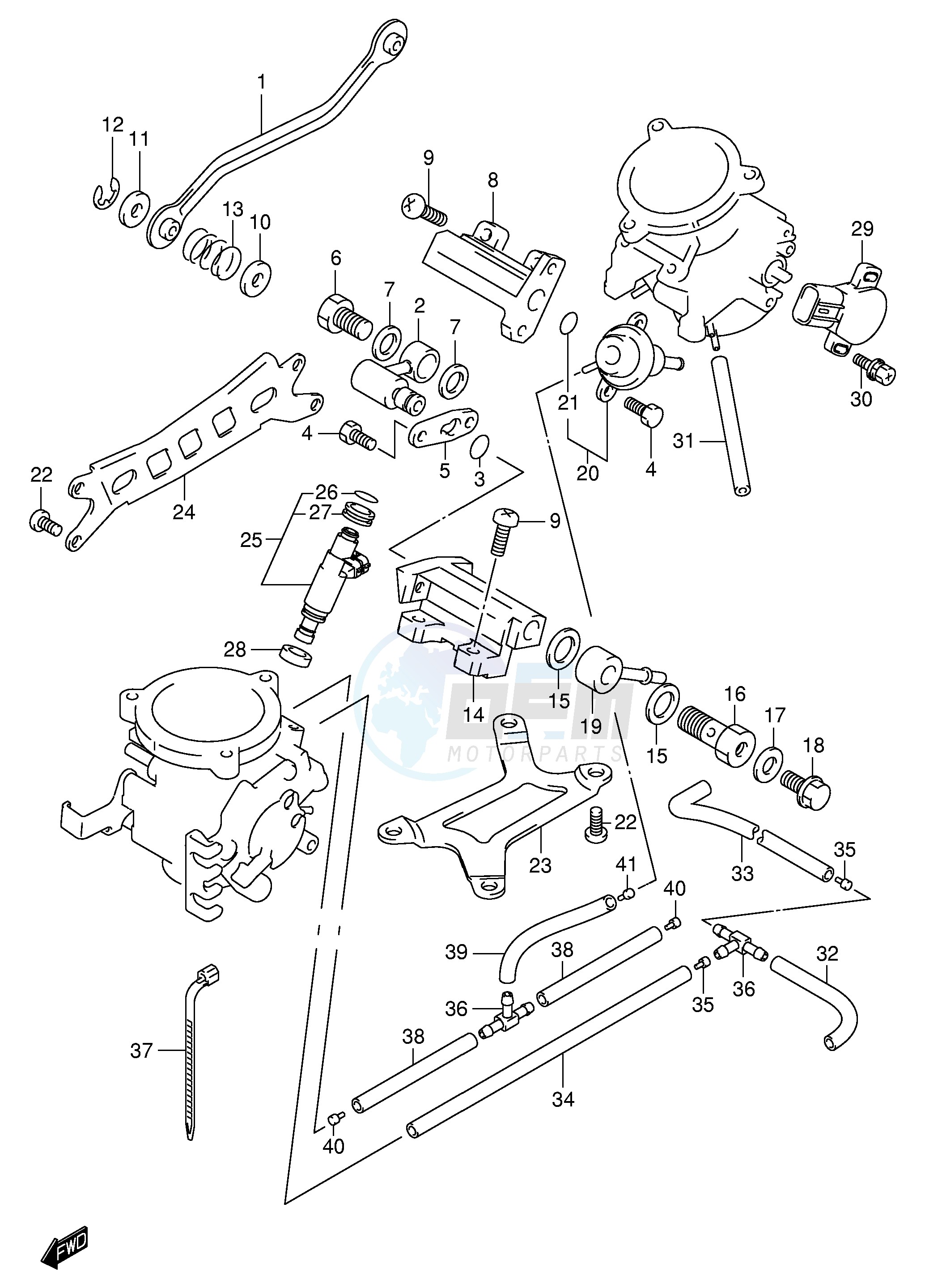 THROTTLE BODY FITTING PARTS blueprint