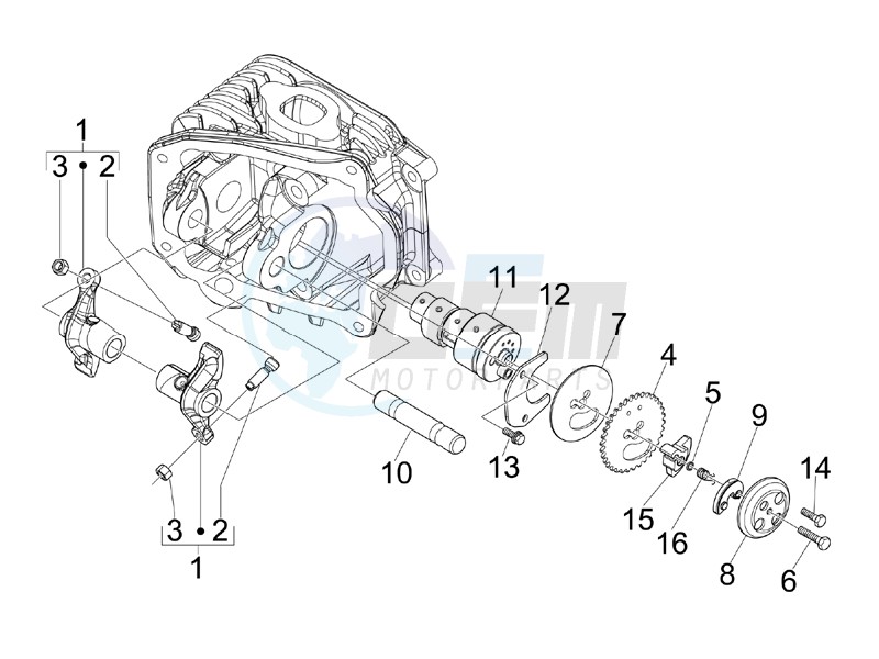 Camshaft - Rocking levers support unit image