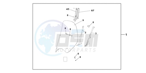 HIGH WINDSCREEN (WITHOUT KNUCKLE VISORS) image