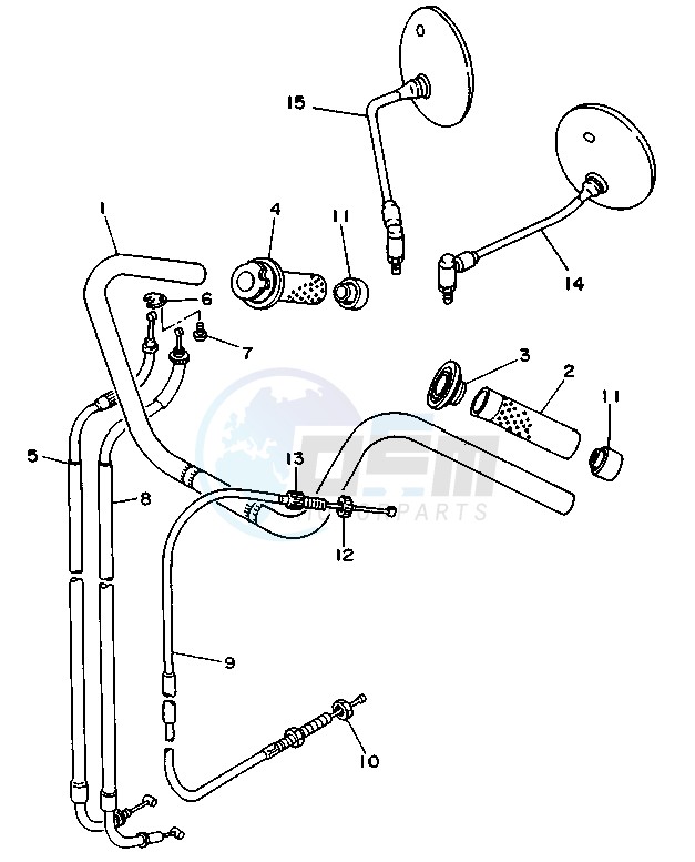 STEERING HANDLE-CABLE UP HANDLE blueprint