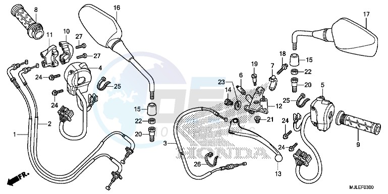 HANDLE LEVER/SWITCH/CABLE (NC750S/SA) blueprint