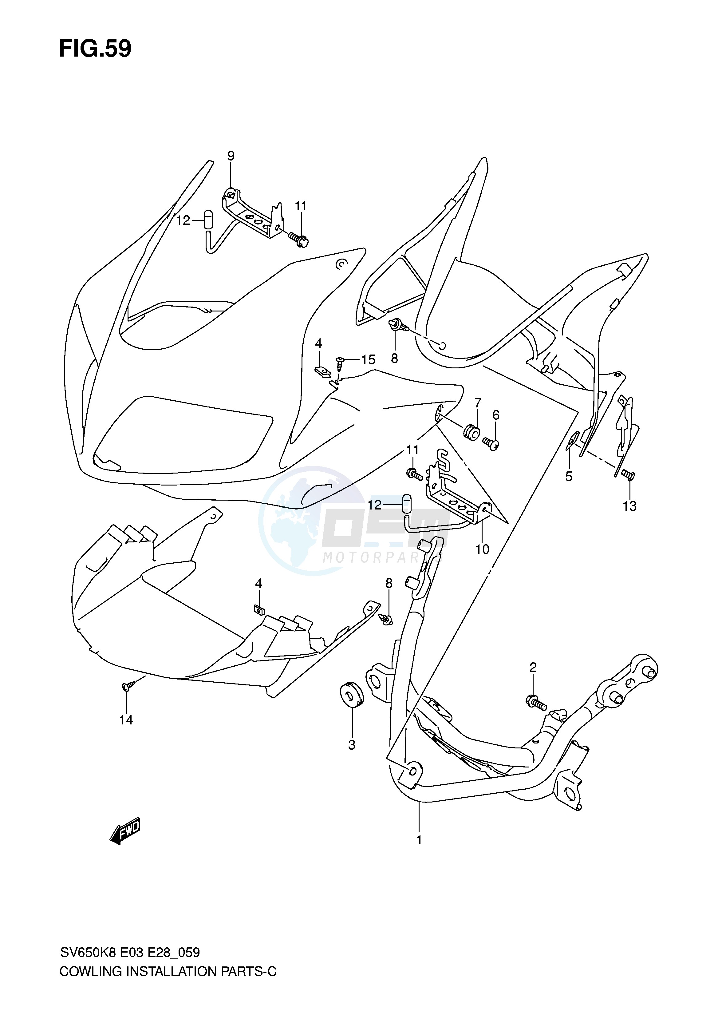 COWLING INSTALLATION PARTS (SV650S SA) image