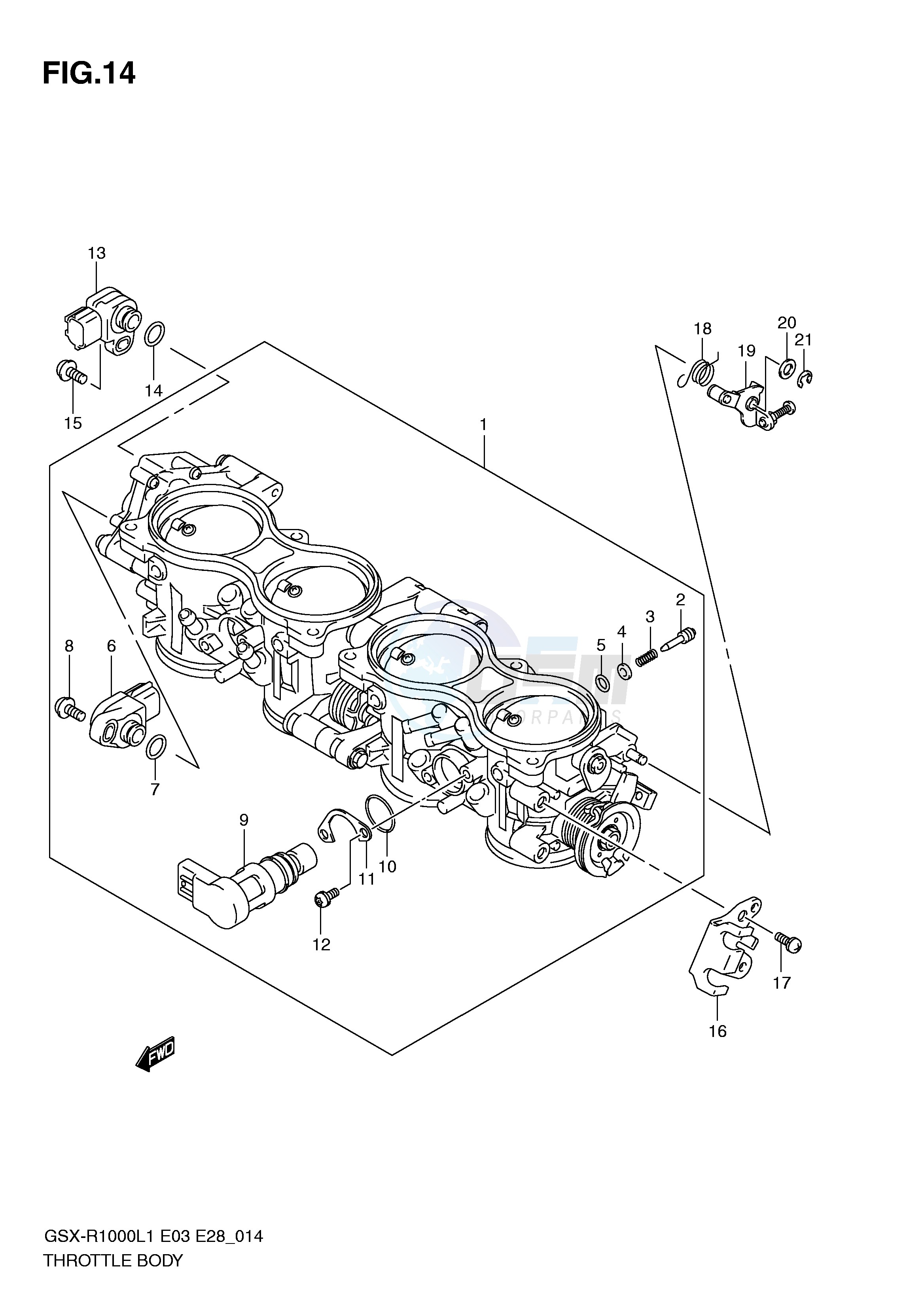 THROTTLE BODY (GSX-R1000L1 E33) blueprint