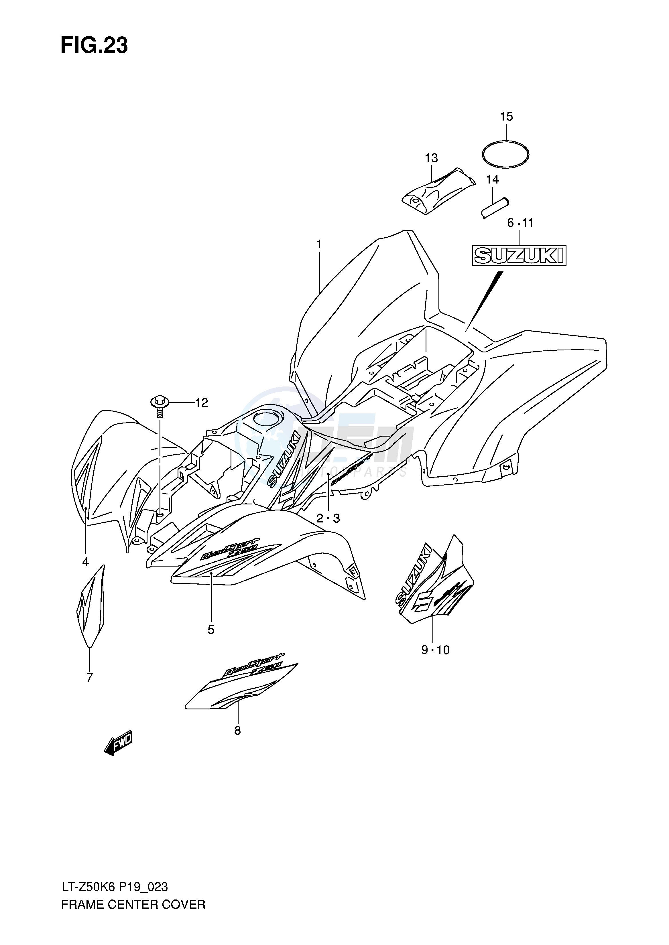 FRAME CENTER COVER (MODEL K6 K7) image