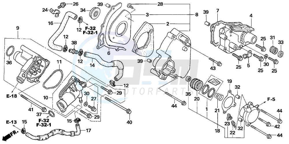 LEFT REAR COVER/WATER PUM P image