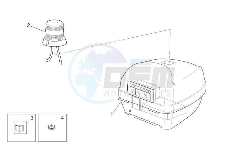 Rear headlight - Top box blueprint