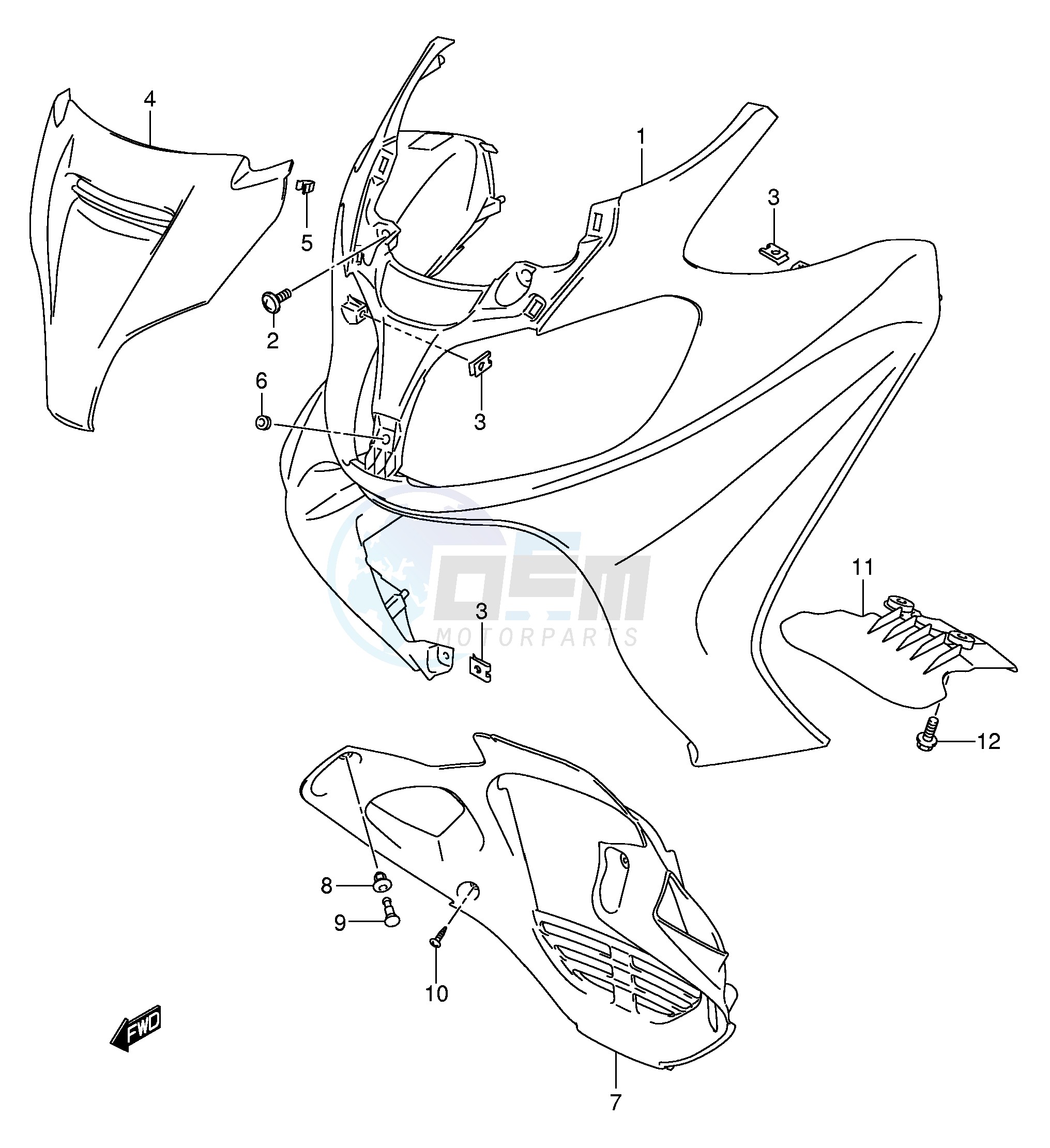 FRONT LEG SHIELD (AN650AK5) blueprint