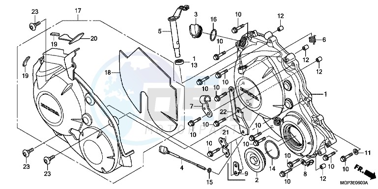 RIGHT CRANKCASE COVER blueprint