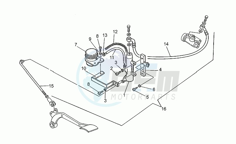 Rear brake m.cyl. Mod. blueprint