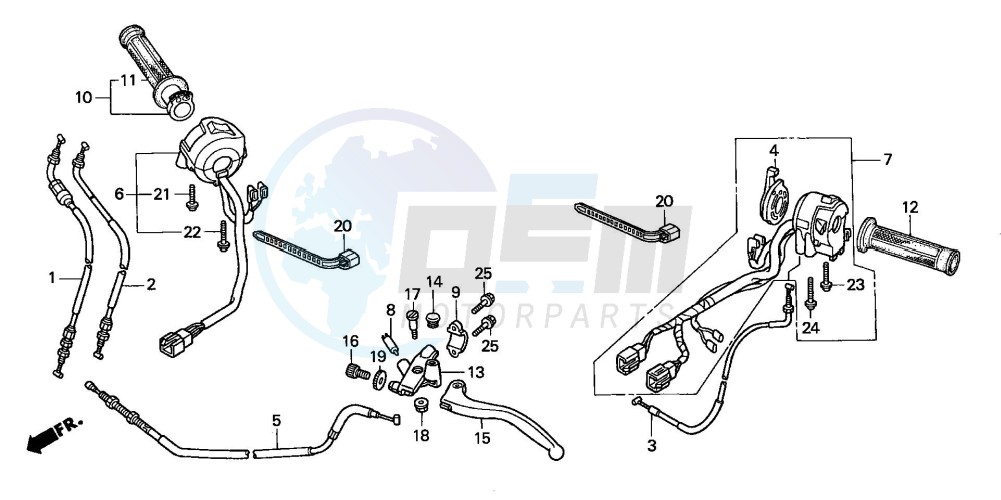 HANDLE LEVER/SWITCH/ CABLE (CB600F22) blueprint
