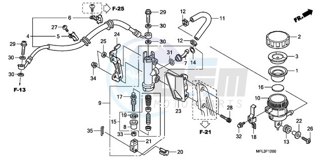 REAR BRAKE MASTER CYLINDER (CBR1000RR) image