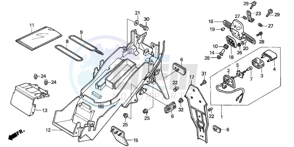 REAR FENDER (CBR600F42-3/FS/FR) blueprint