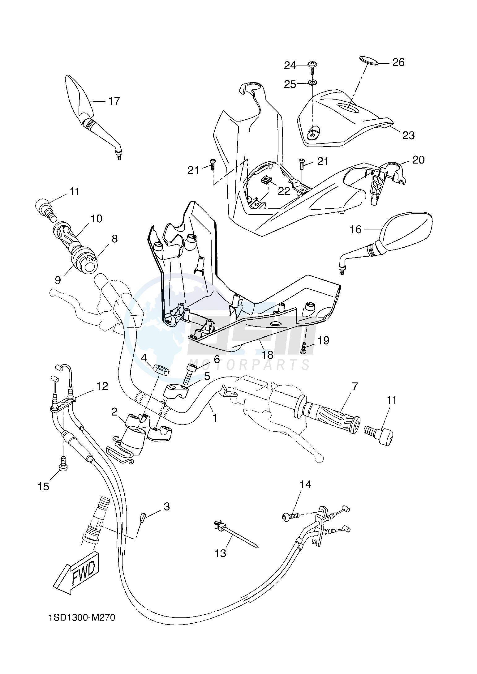 STEERING HANDLE & CABLE image