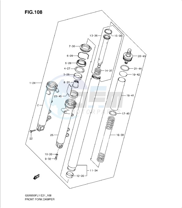 FRONT FORK DAMPER (GSX650FUL1 E24) blueprint