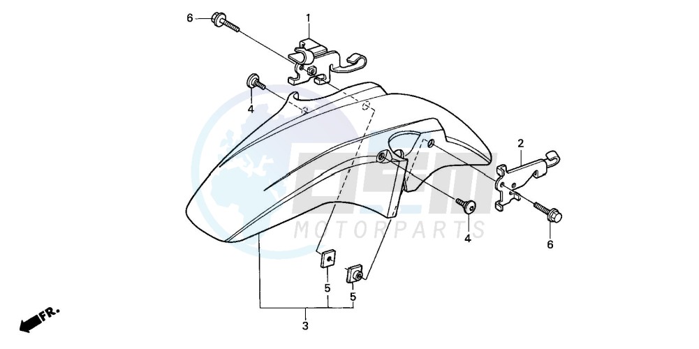 FRONT FENDER (CB600F2/F22/3/4) blueprint