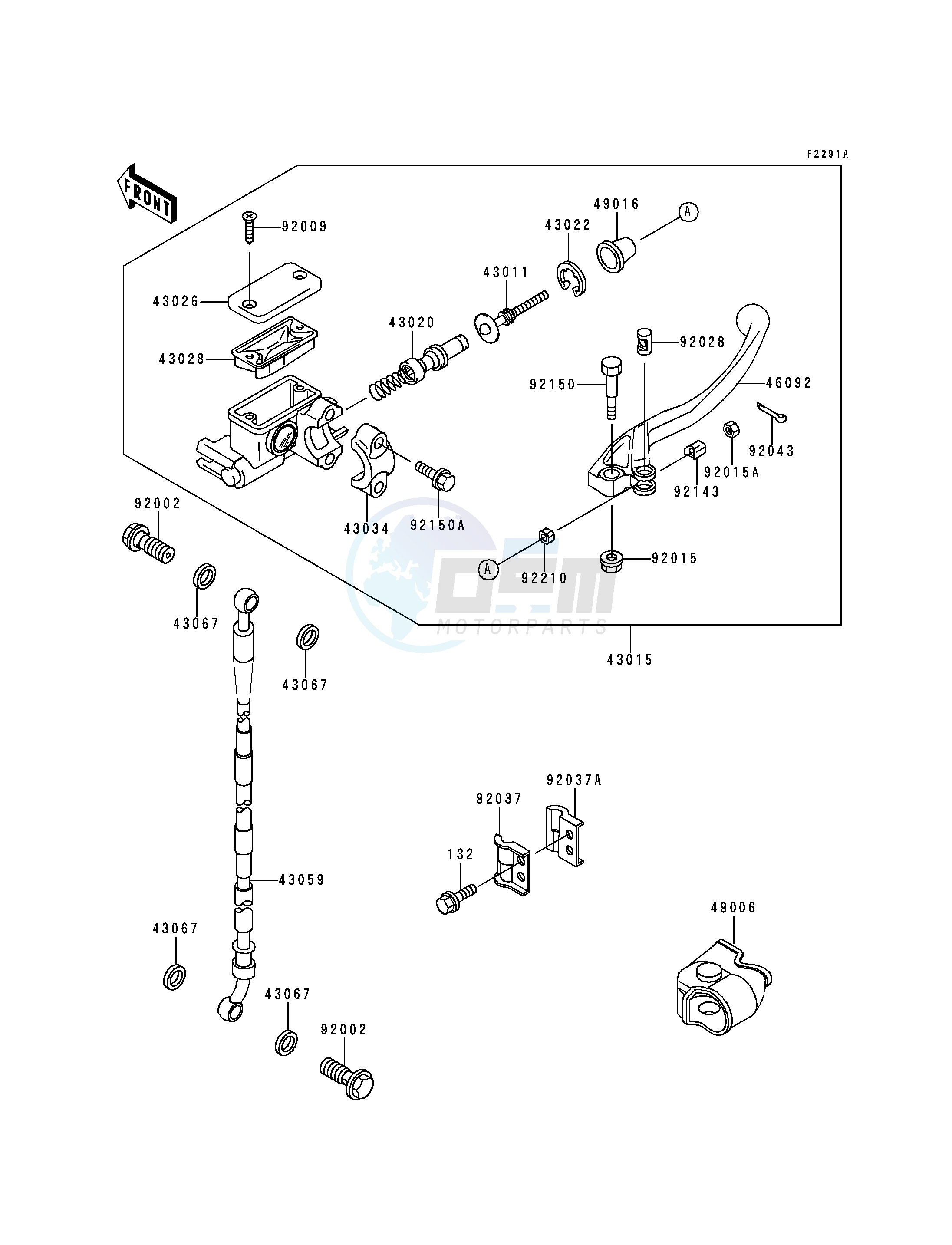 FRONT MASTER CYLINDER-- KX80-R7- - image