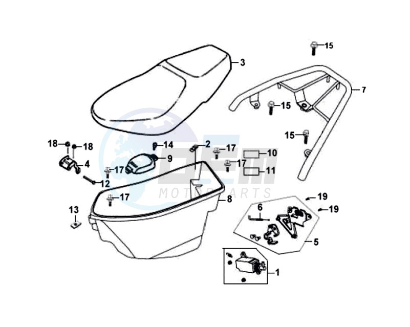 BUDDY SEAT - HELMET BOX - CARRIER blueprint