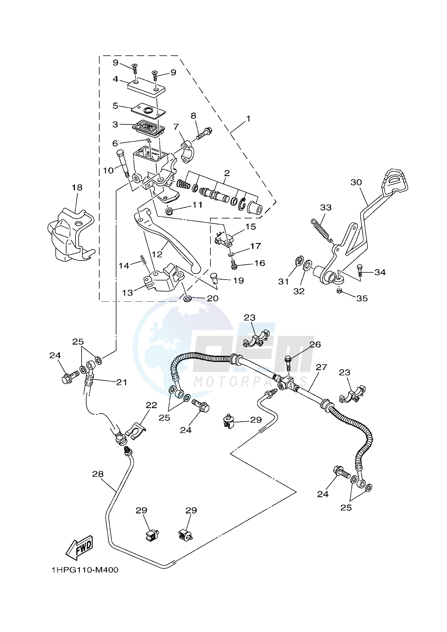 REAR MASTER CYLINDER image