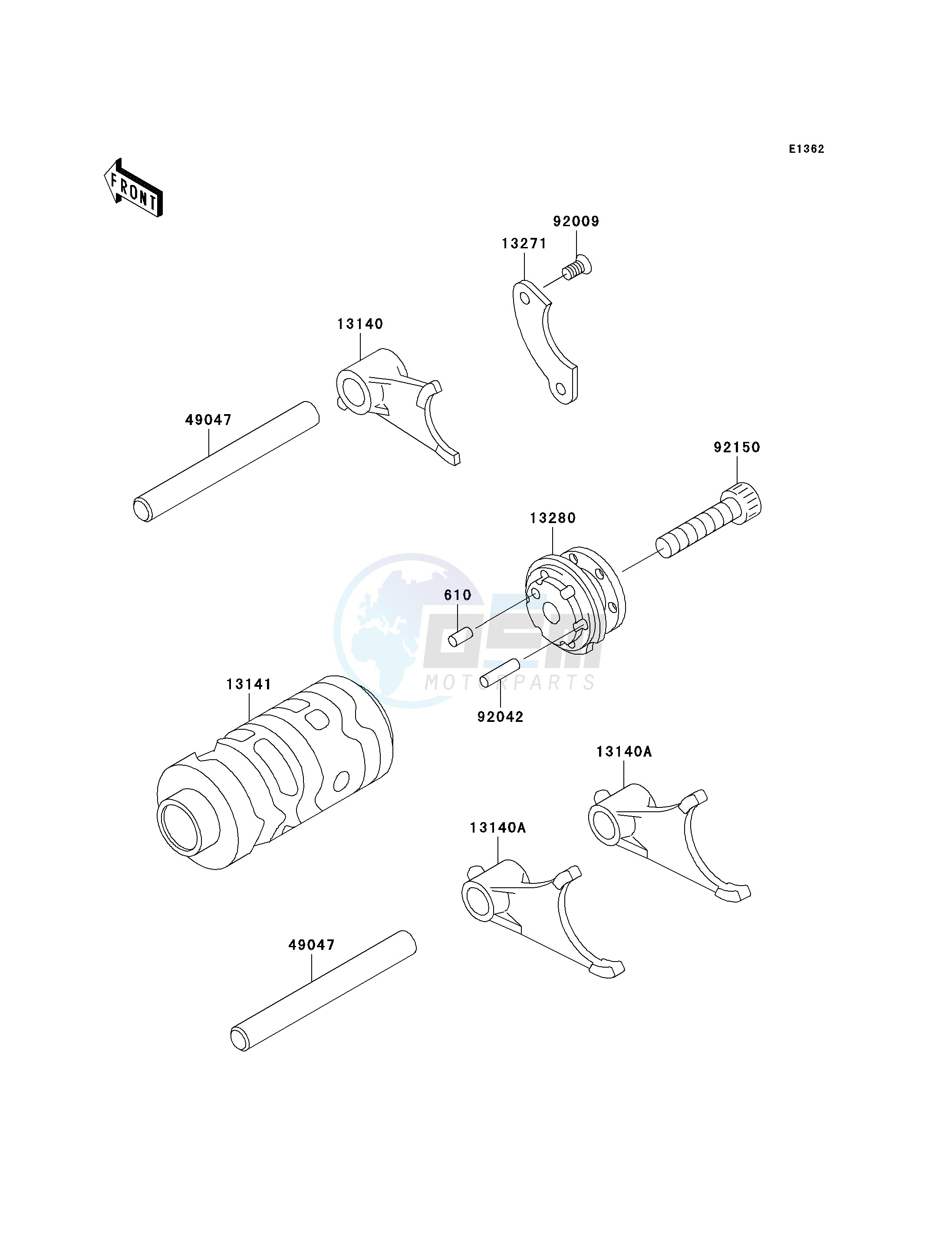 GEAR CHANGE DRUM_SHIFT FORK-- S- - blueprint