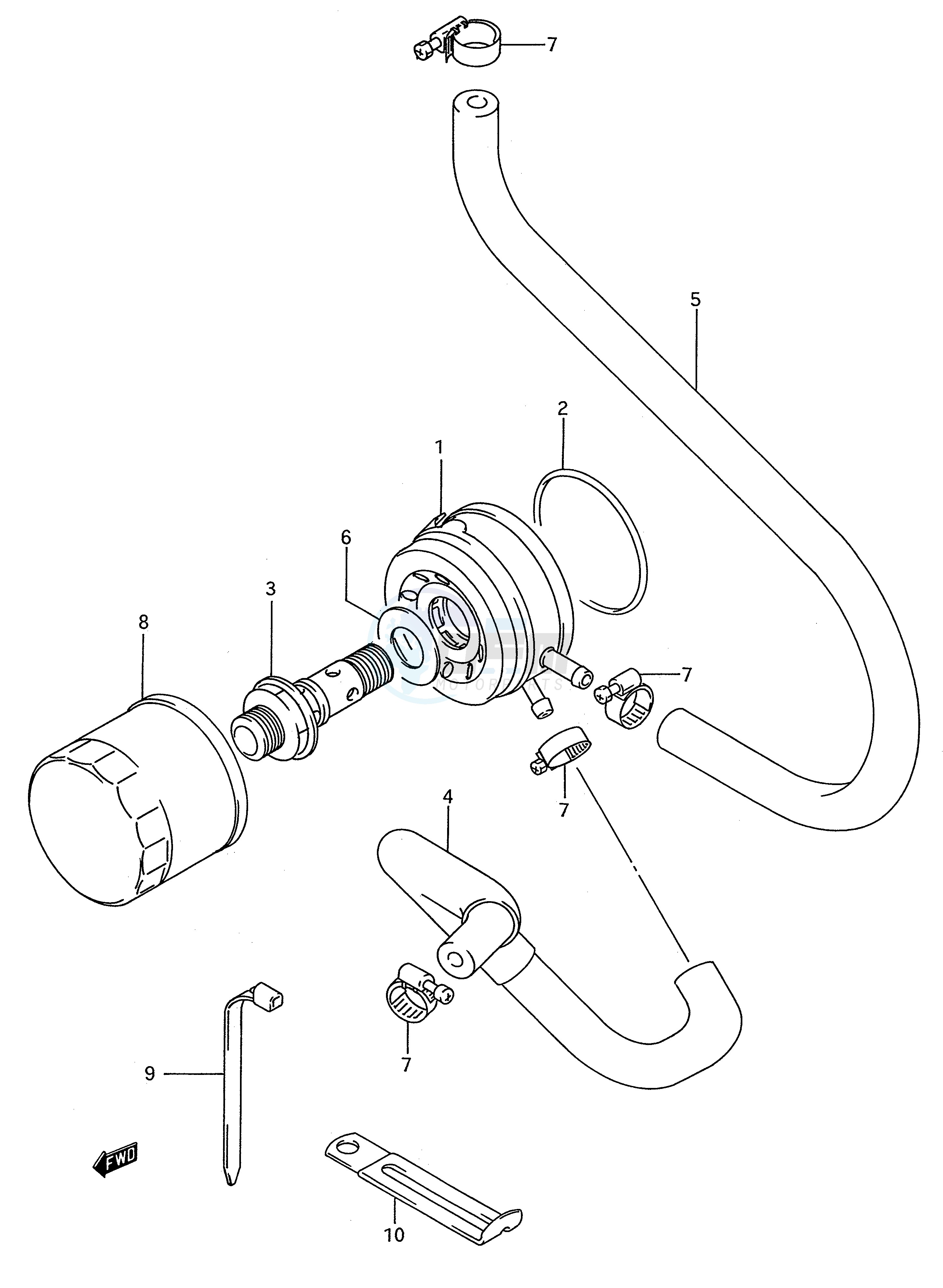 OIL COOLER - OIL FILTER blueprint