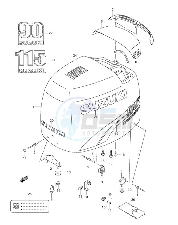 Engine Cover (2001 to 2002) blueprint