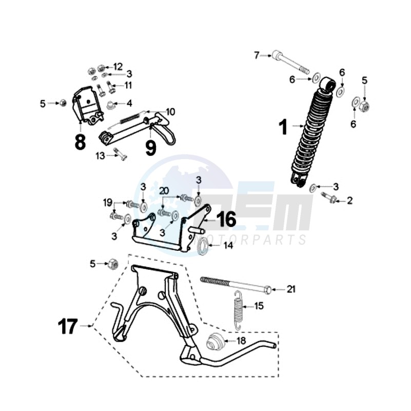 REAR SHOCK AND STAND image