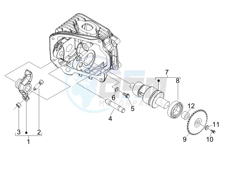 Camshaft - Rocking levers support unit image