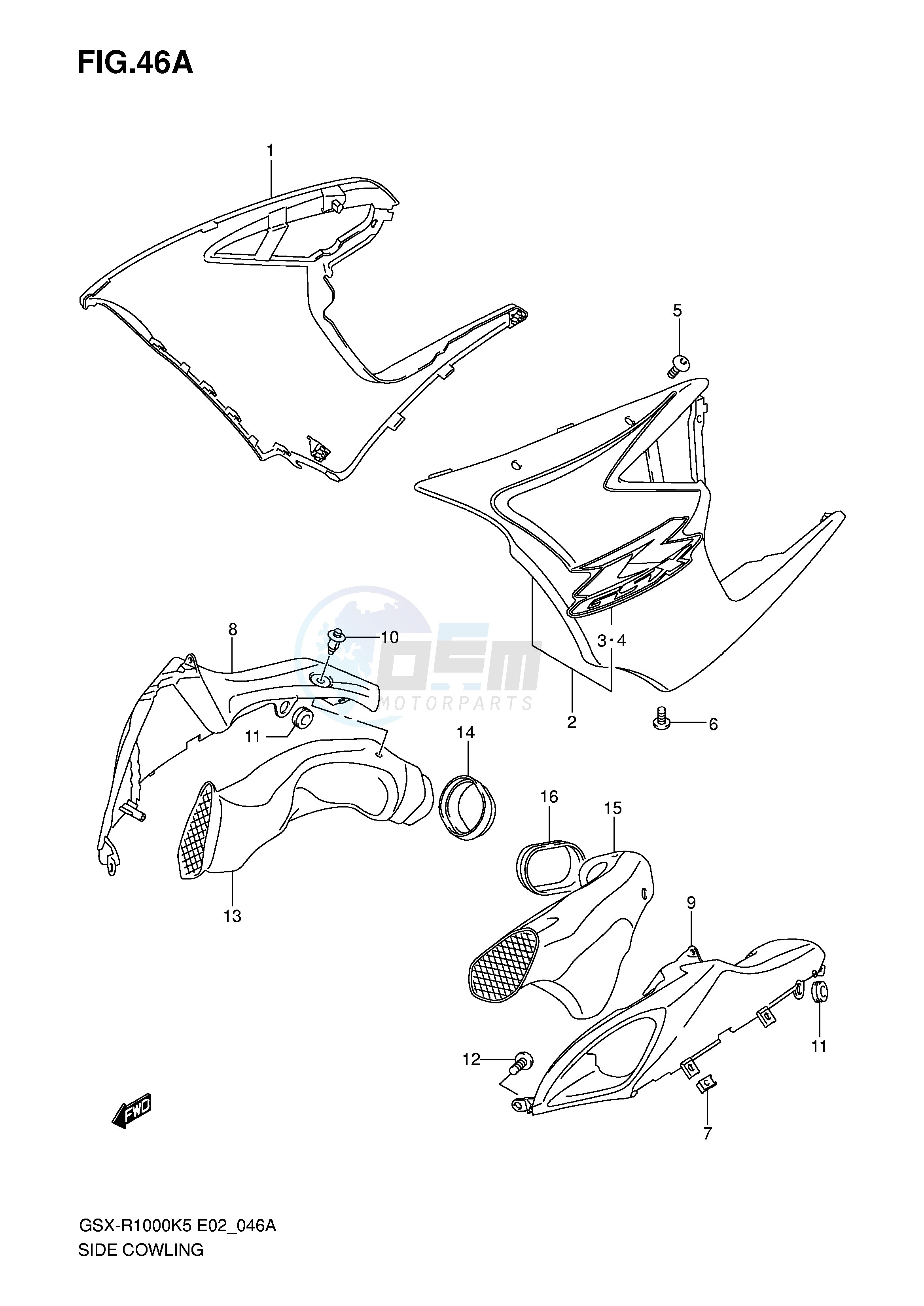 SIDE COWLING (MODEL K6) blueprint
