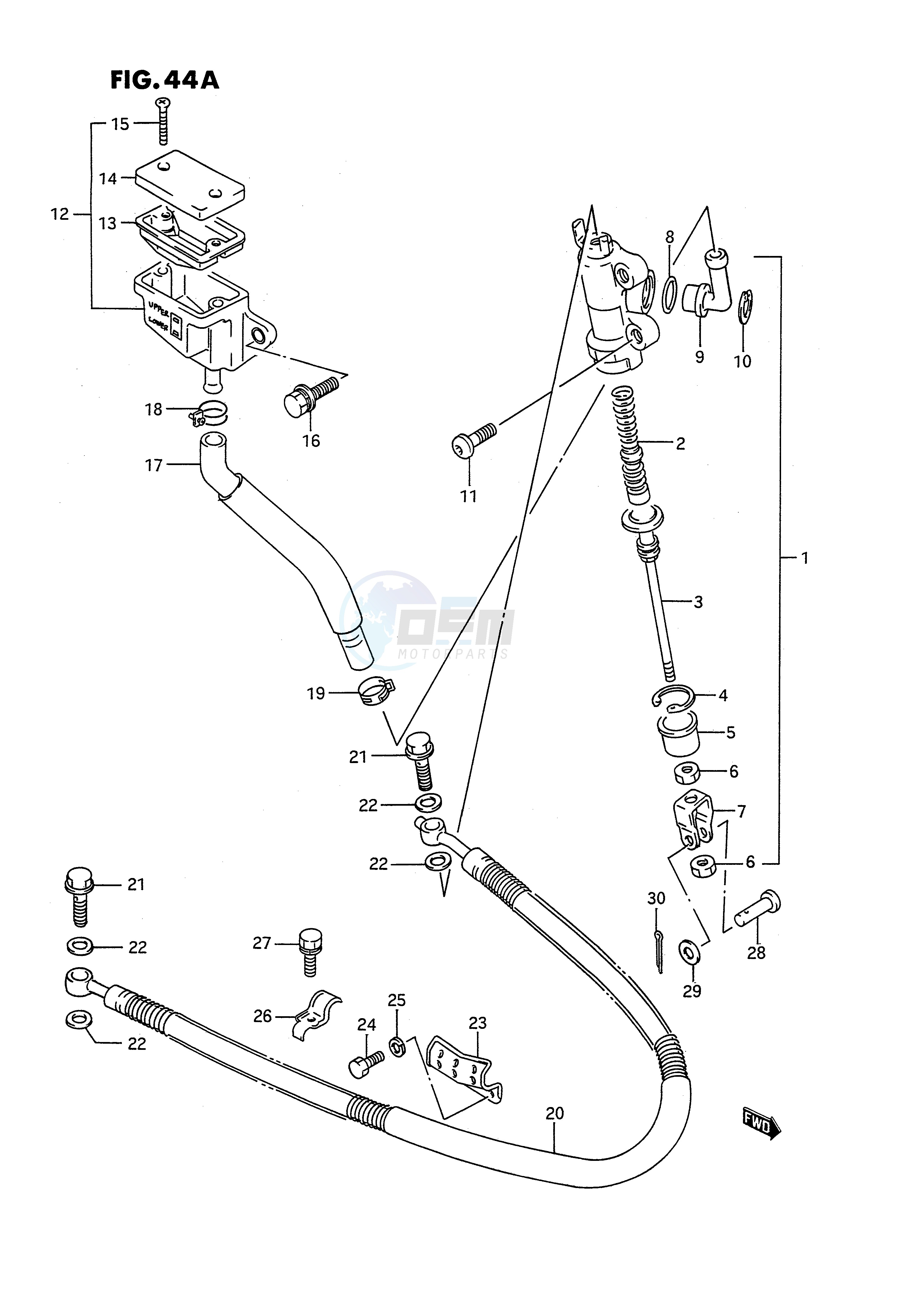 REAR MASTER CYLINDER (MODEL M) blueprint