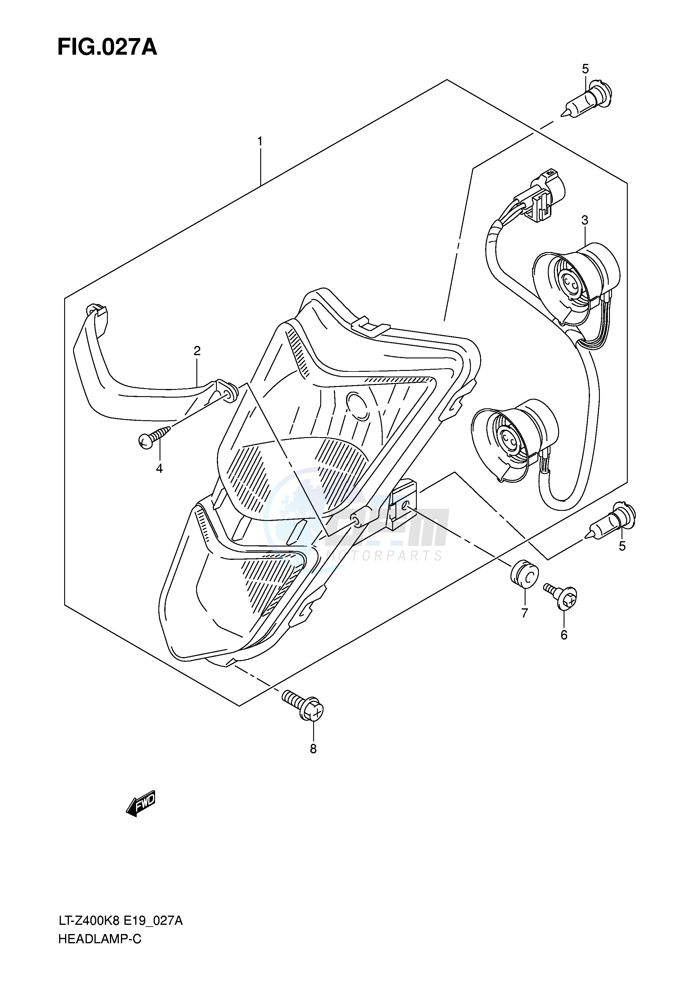 HEADLAMP (LT-Z400Z) blueprint