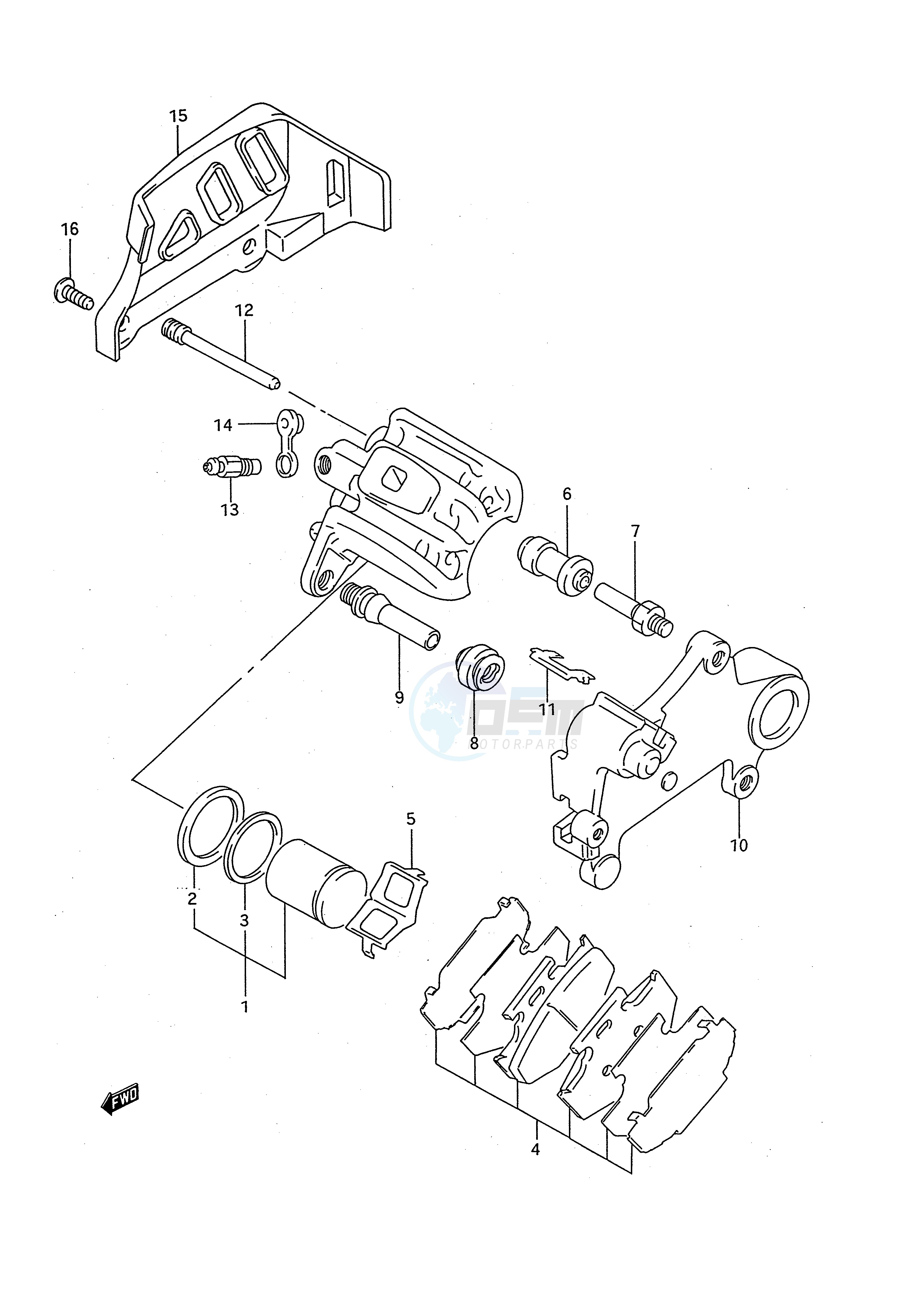 REAR CALIPER (MODEL S) blueprint