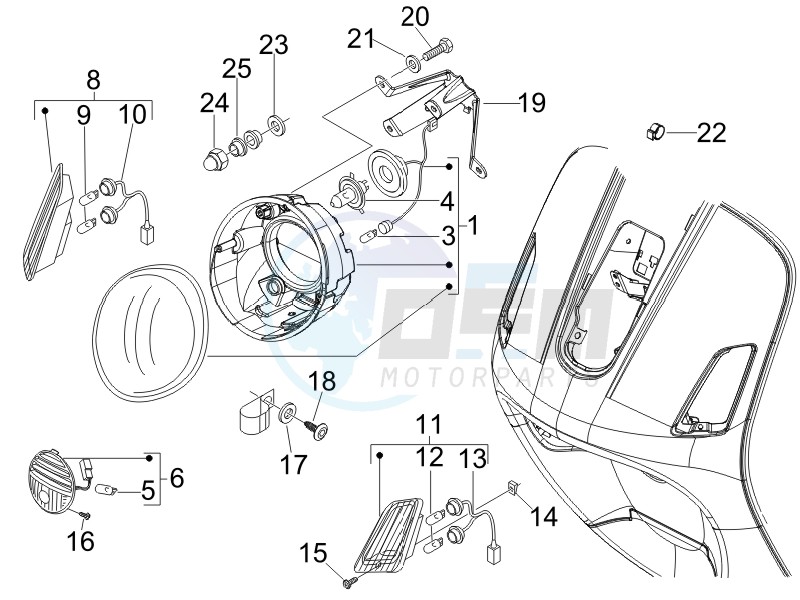 Head lights - Turn signal lamps blueprint