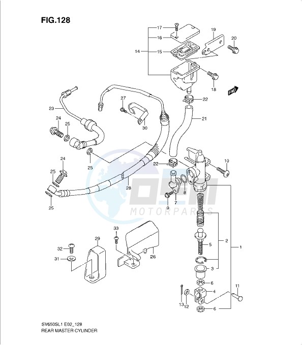 REAR MASTER CYLINDER (SV650SAL1 E24) blueprint
