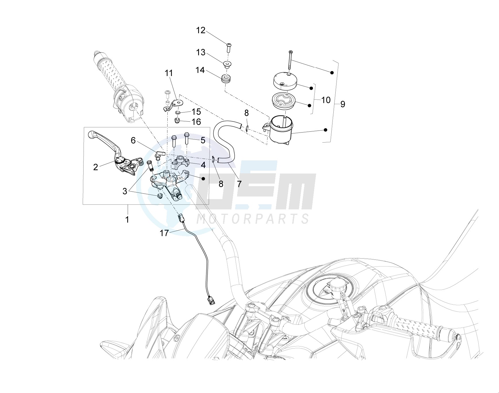 Front master brake cilinder blueprint