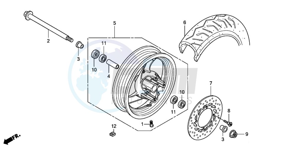 FRONT WHEEL (FES125)(FES150) image